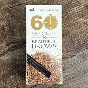 NIB Billion Dollar Brows 60 Seconds To Beautiful Brows Taupe Powder and Brush